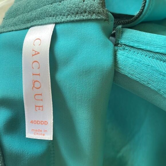 INVISIBLE LACE BACK SMOOTHER LIGHTLY LINED GREEN BALCONETTE CACIQUE BRA 40DDD - Picture 6 of 8